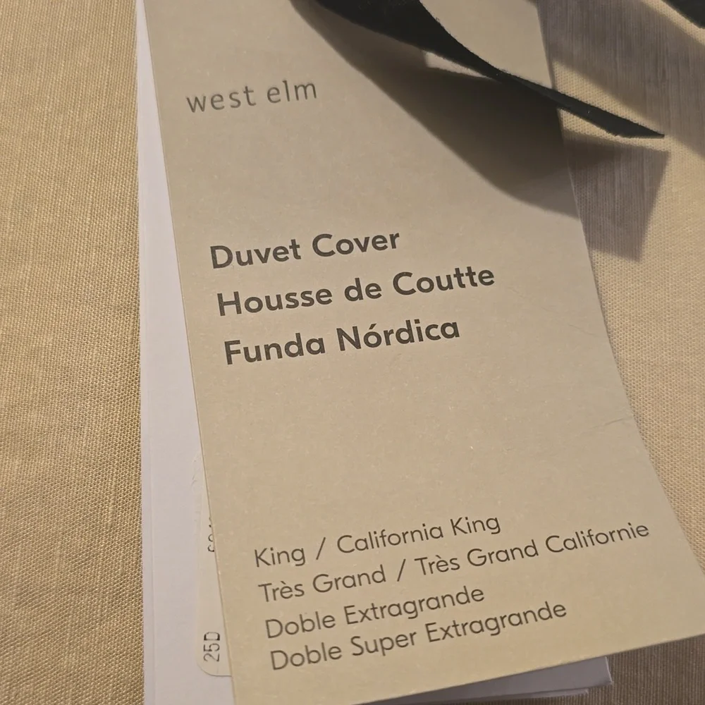 West Elm Signature Tencel Linen Duvet Cover,King/California King,White,$249.00US